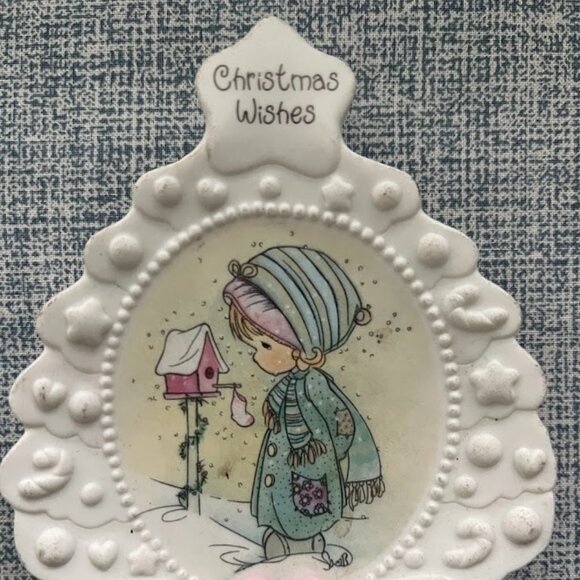Precious Moments 1995 Christmas Wishes Collection Plate Candy Dish Decor - Picture 1 of 4